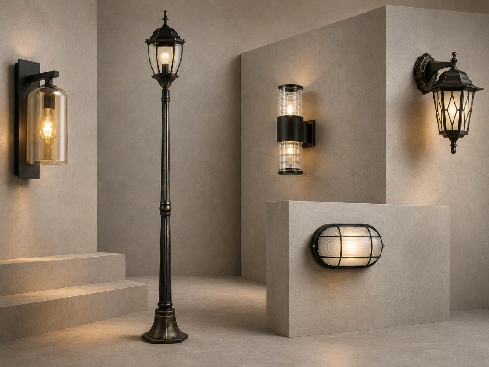Genova architectural lighting illuminating a modern building exterior and outdoor terrace.