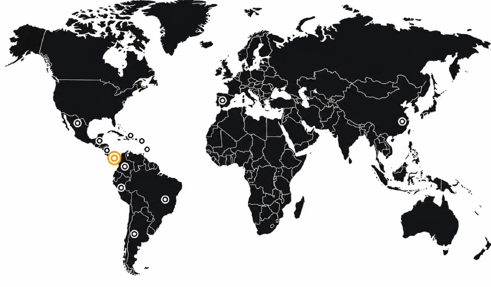 Ilumitec distribution map across the Americas and beyond